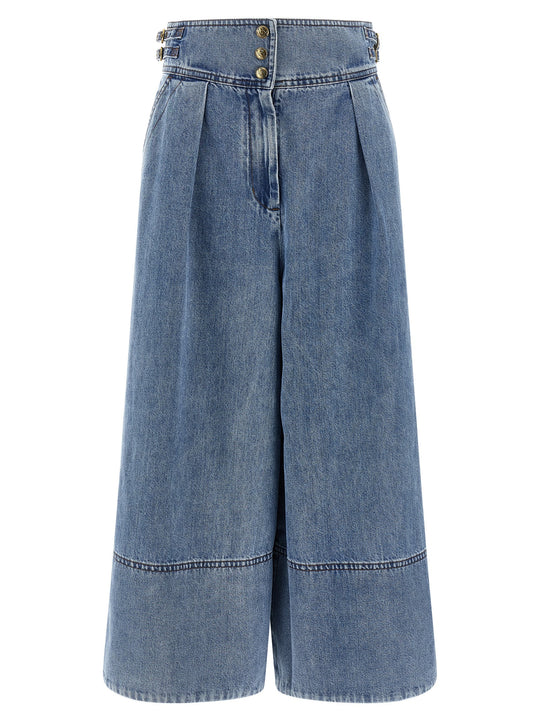 Denim Culotte Jeans Celeste