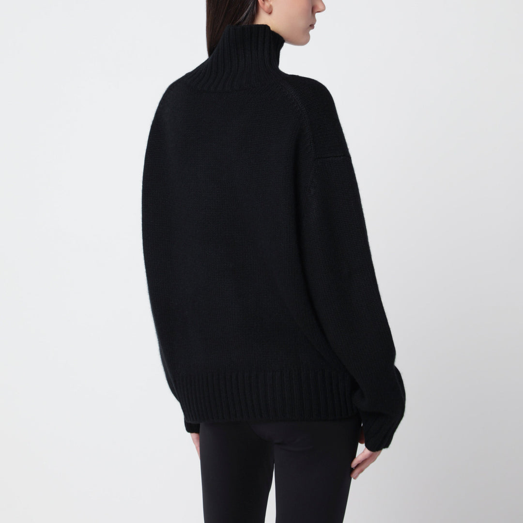 Almada Label Pull Col Roulé Nola Noir En Laine Et Cachemire
