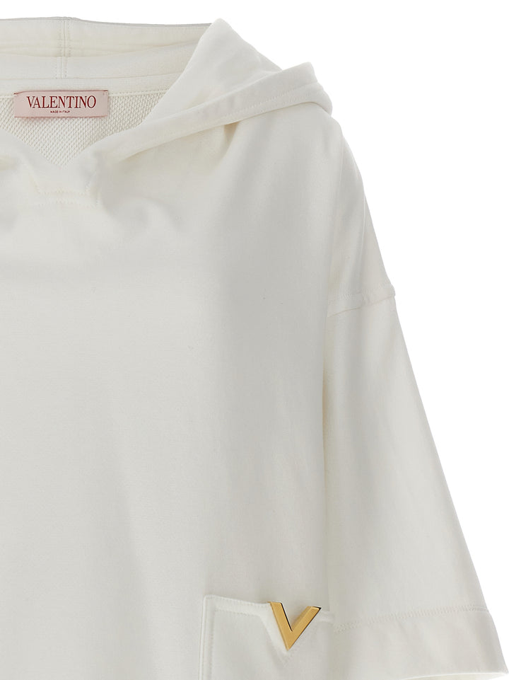 Valentino Garavani Logo Hoodie Felpe Bianco
