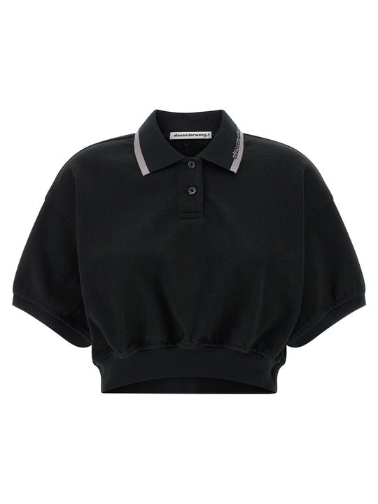 Intarsia Collar Shirt Polo Nero