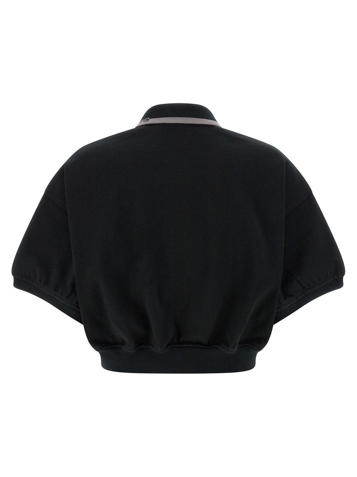 T By Alexander Wang Intarsia Collar  Shirt Polo - Nero | 5315e5a14f4ac322f4f9c7cf2af3ece891f86782