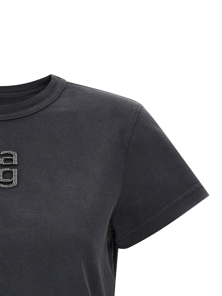 T By Alexander Wang Hotfix Logo T shirt - Nero | 7b97ed59b95f46216c179b50c40e0123078699d3