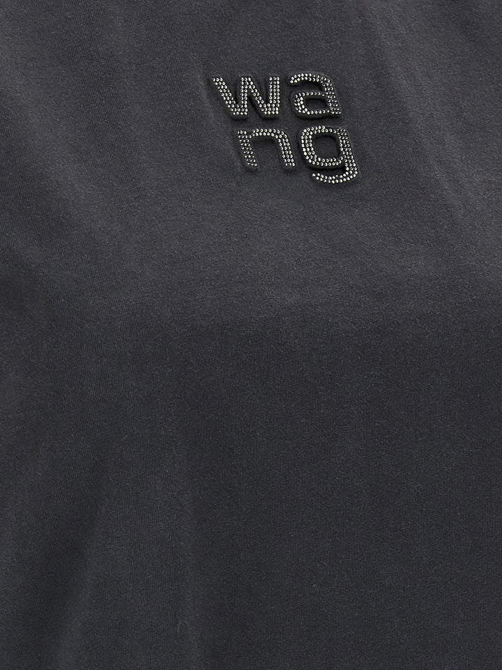 T By Alexander Wang Hotfix Logo T shirt - Nero | 01c25fdc4271a41225e2b4a88e1436c2f8e46ca2