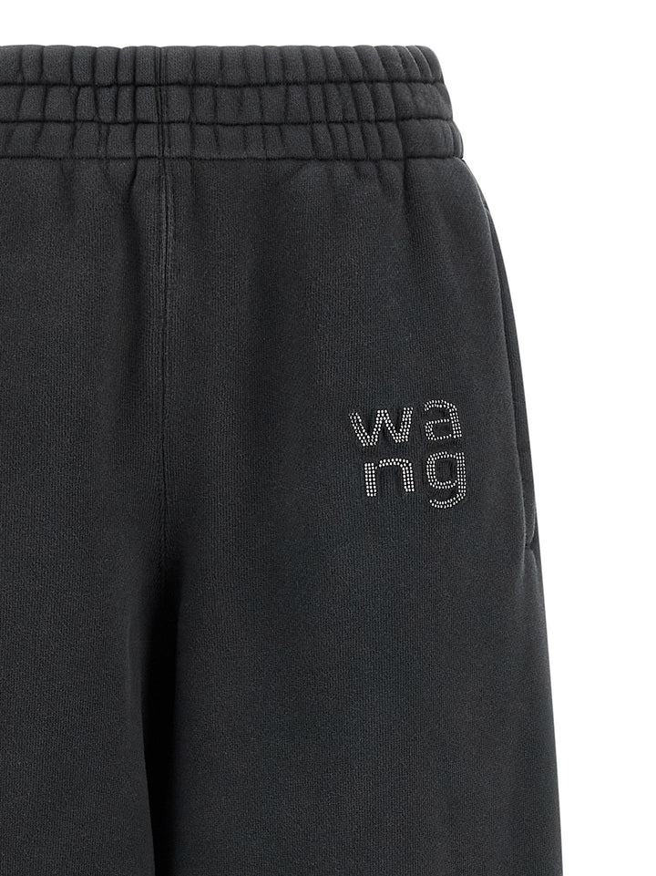 T By Alexander Wang Hotfix Logo Pantaloni - Nero | 36757736b75d06a4a017896f034aed76d4a3c5c6