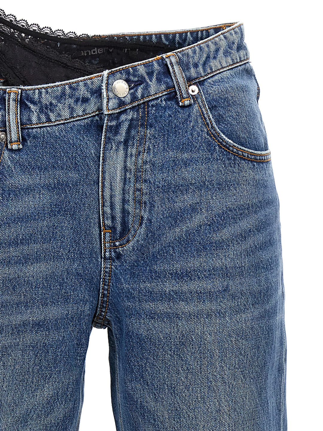 Denim X Alexander Wang Dip Side Lace Undie Jeans - Blu | 6a12836cb0a8e63ca370eb4f60f0fc0ff5ba9807