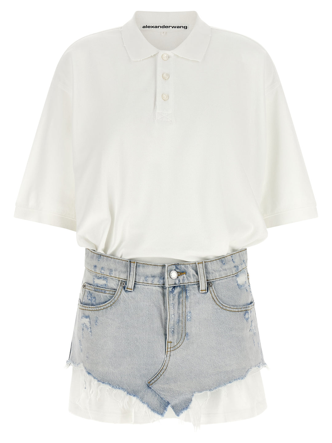 Alexander Wang Denim Skirt Polo Dress Abiti - Multicolor | 00c85720a5c44a4f7aa86edbe2e6446aaa18b891