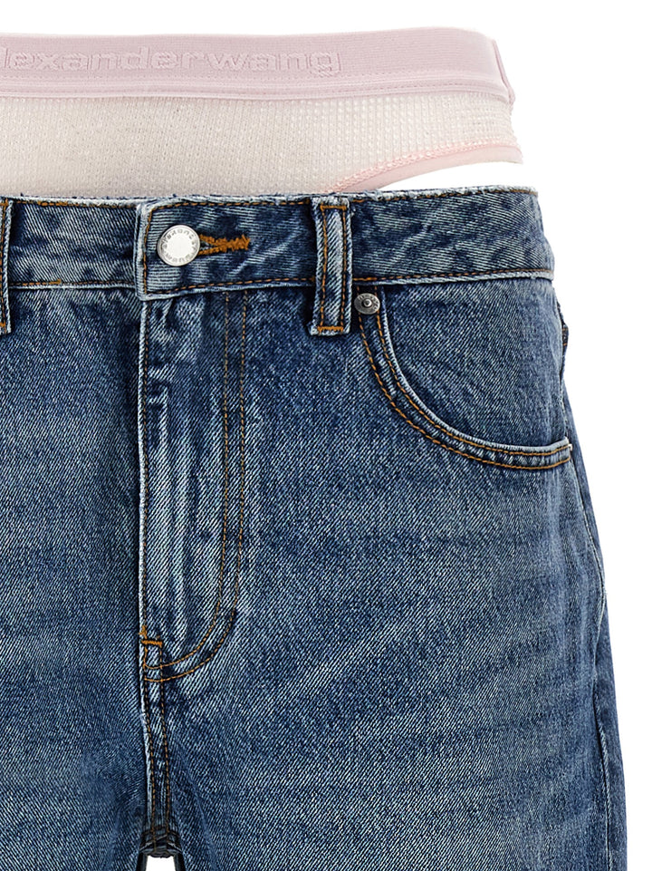 Denim X Alexander Wang Slit Hem Prestyle Hotfix Mesh Undie Jeans - Celeste | 0181c19c893bdd292e5e75e686b950ef7c8a226b