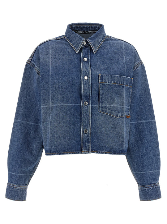 Cropped Denim Shirt Camicie Blu