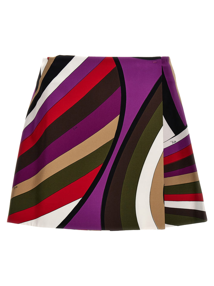 Printed Silk Skirt Gonne Multicolor