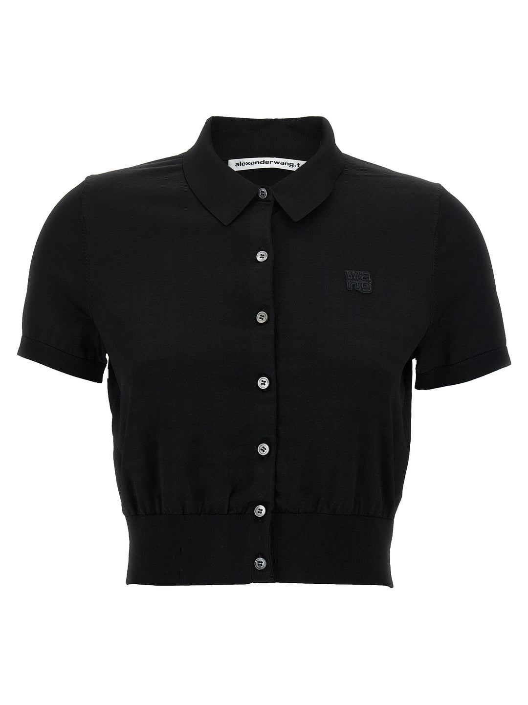 T By Alexander Wang Logo Patch  Shirt Polo - Nero | 9f6ad18b0d208c32c239582ba3d1f67342035963