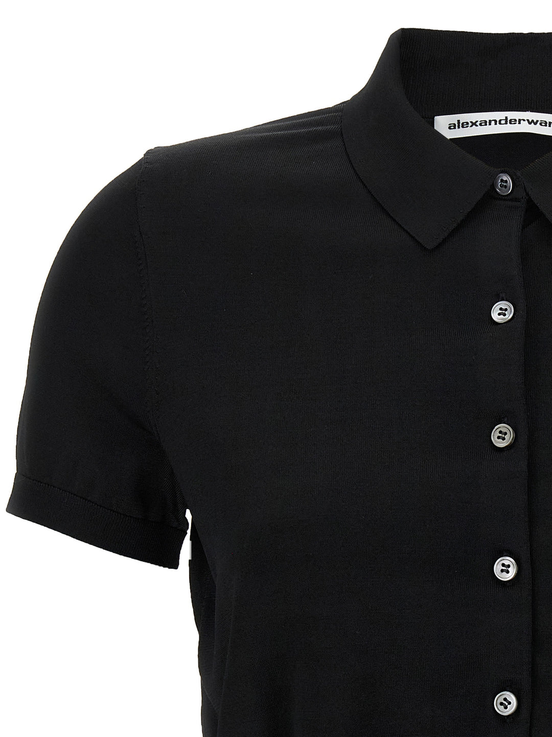 T By Alexander Wang Logo Patch  Shirt Polo - Nero | 21869055a60f5c0ac26f1ef4ba8e13aed7da5517