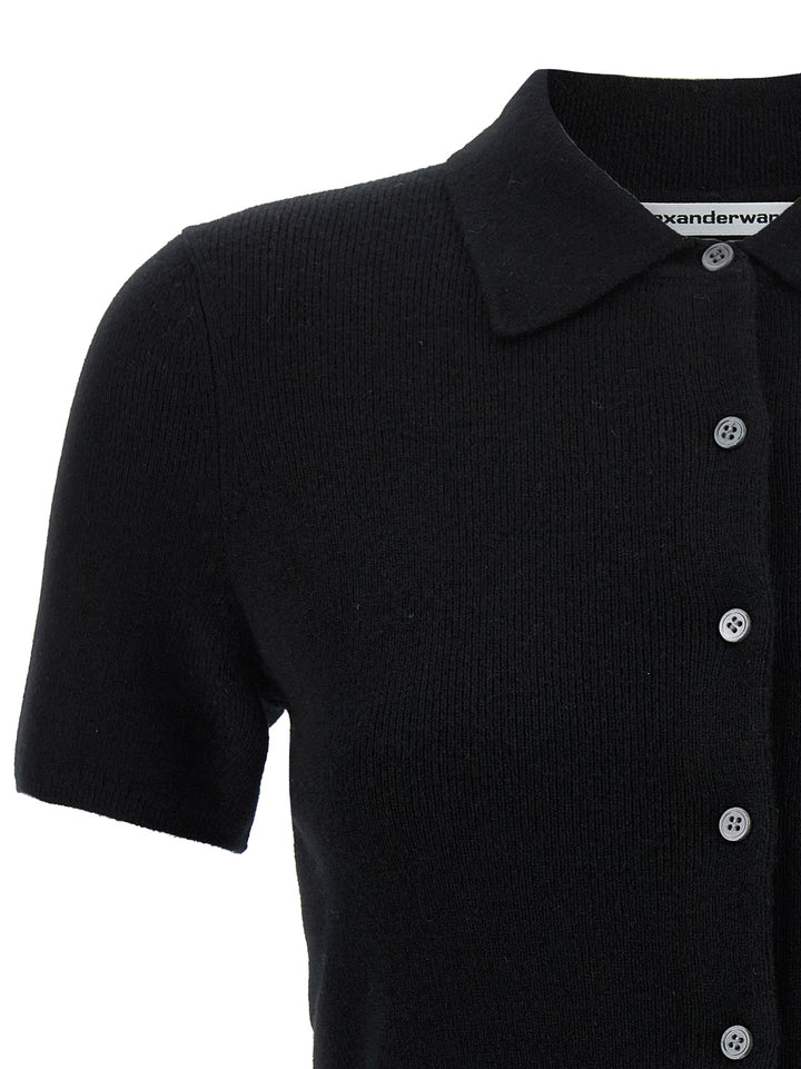 T By Alexander Wang Polo Cardigan Maglioni - Nero | f8f51d7f8d146d26dd10df0f25bb6095d618fe12