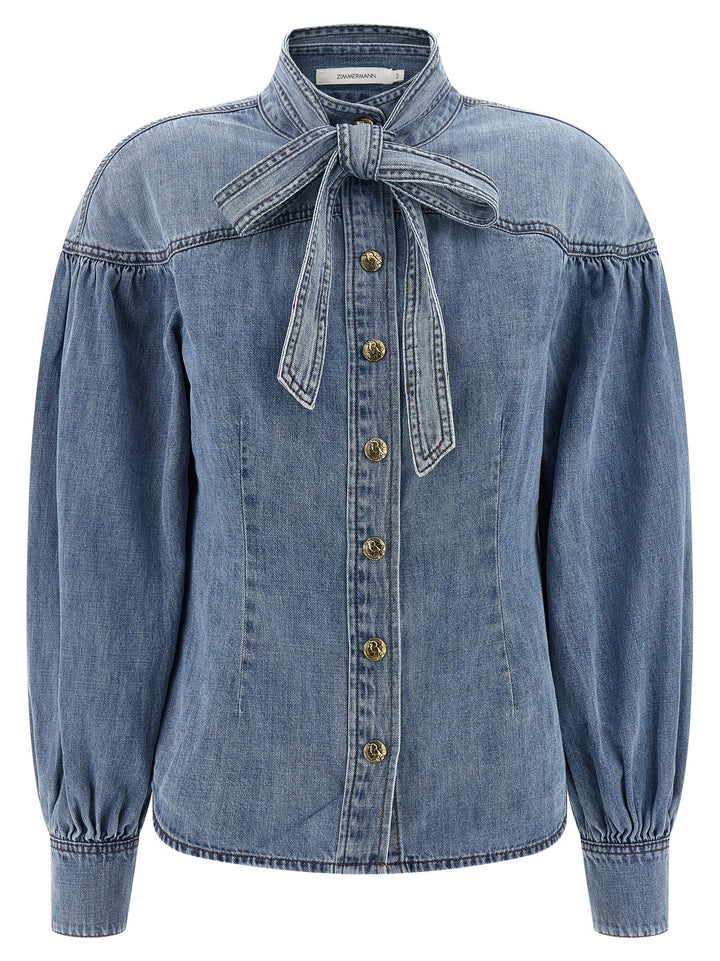 Zimmermann Denim Shirt Camicie - Celeste | beb561e8fdfed031833e5b04607818cdd43e3909