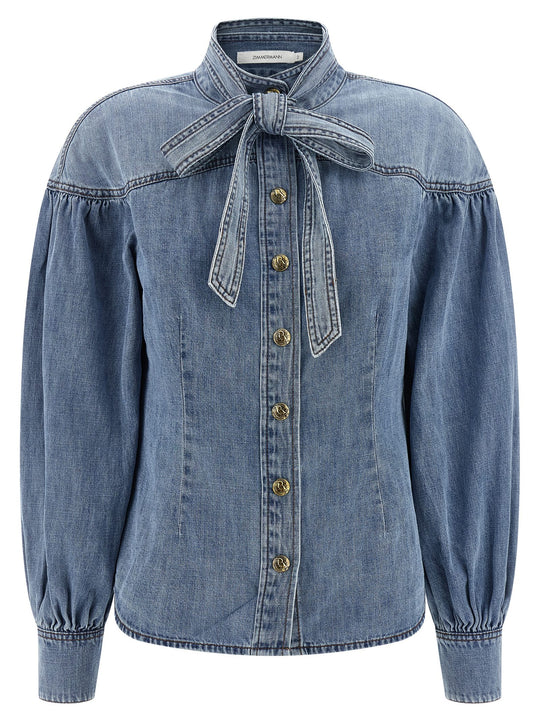 Denim Shirt Camicie Celeste