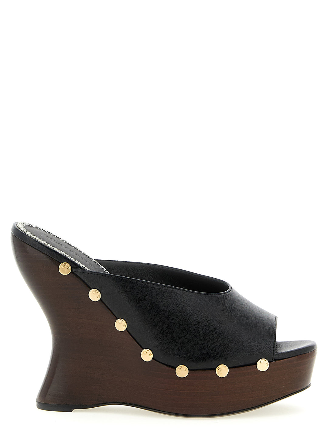 Magda Butrym Leather Mules Zeppe - Nero | 08a75b601596b7e2612f95fe3e9ec7f9eb1ba988