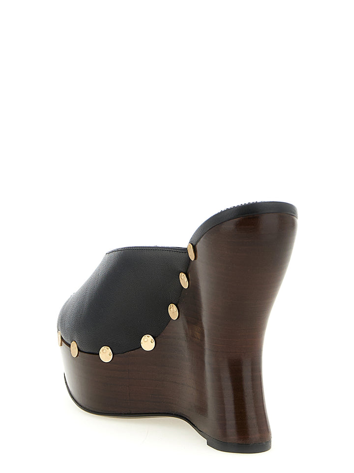 Magda Butrym Leather Mules Zeppe - Nero | 9baeecf89de3a490fa7be9f2911b3744dde2018f