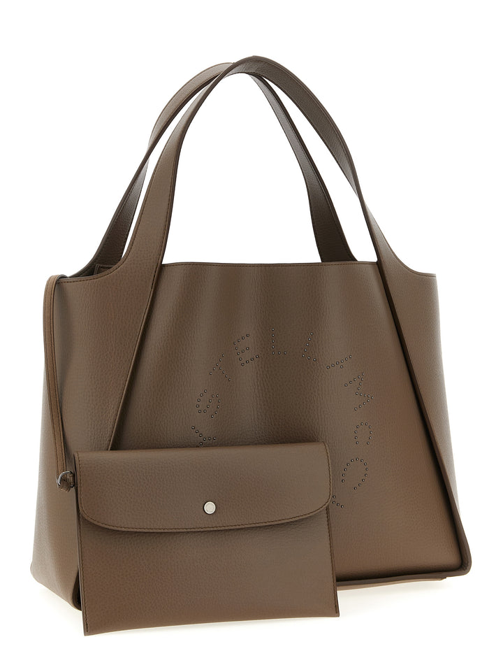 Stella Mccartney Logo Shopping Bag Tote - Marrone | 63ba3258a192053af1e9d3ecca87a8b76aca7f6f