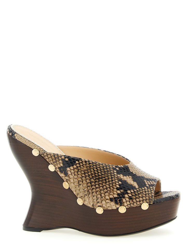 Magda Butrym Python Print Mules Zeppe - Marrone | d8496346ede53b54bb0fceb69a667eb4615f5680
