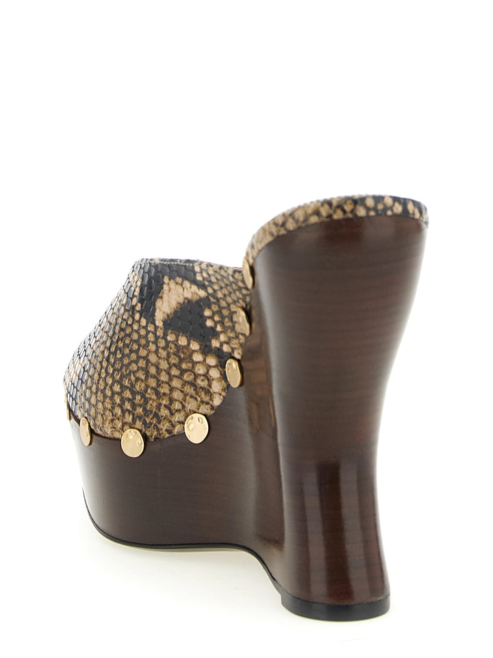 Magda Butrym Python Print Mules Zeppe - Marrone | fb84c3a56cc1e8946171aa3685ac2034d658a691