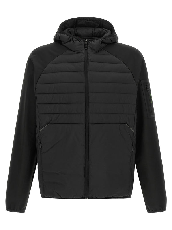 Two-Material Hoodie Felpe Nero