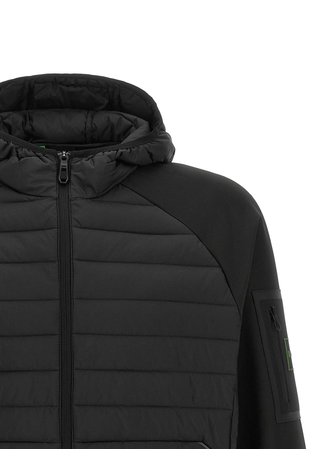 Hugo Boss Two-Material Hoodie Felpe - Nero | cb284e3a18081aa39d31535cbe7f7490663ec419