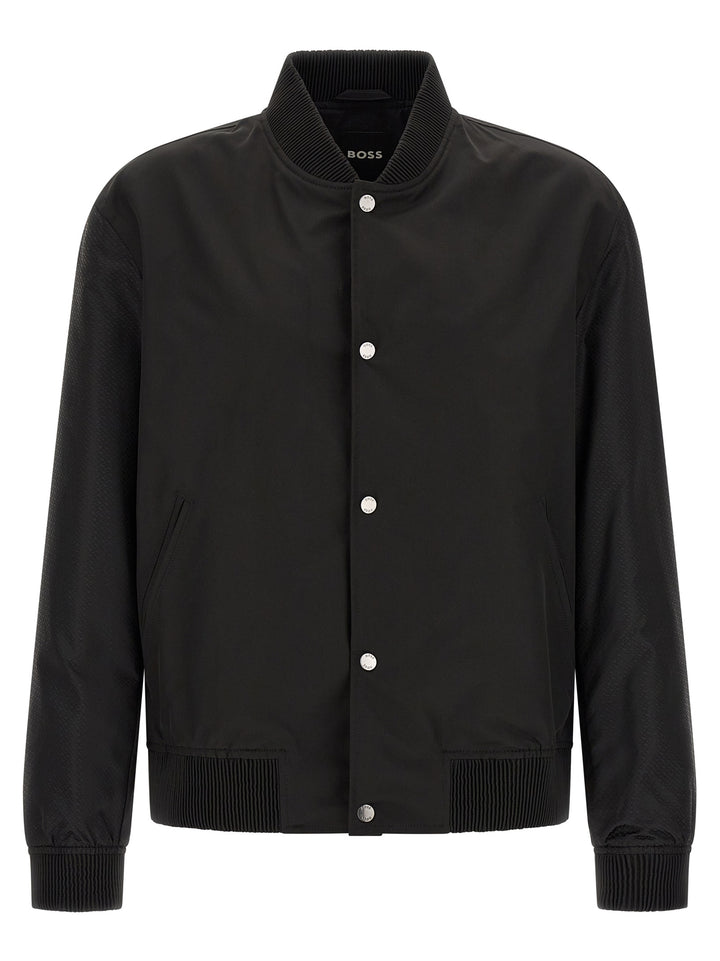 Hugo Boss Monogram Sleeve Bomber Jacket Piumini, Parka, Giacche casual - Nero | 44c543d9565d737fac22d365ef3823d7bb54a288