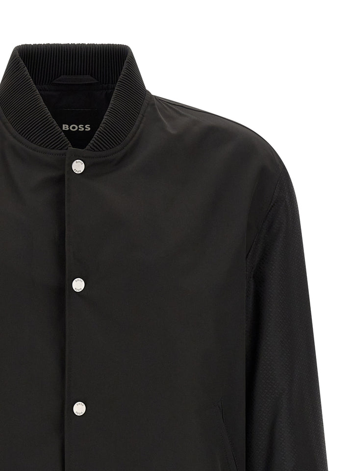 Hugo Boss Monogram Sleeve Bomber Jacket Piumini, Parka, Giacche casual - Nero | 9a8615b4251809106c5753e67d7b040982b361e6