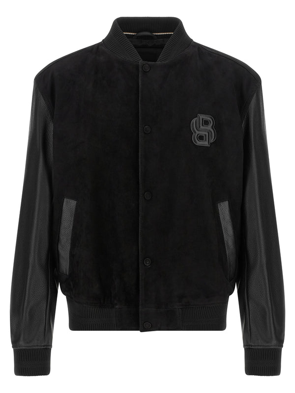 Leather Bomber Jacket Puffer Jackets Nero