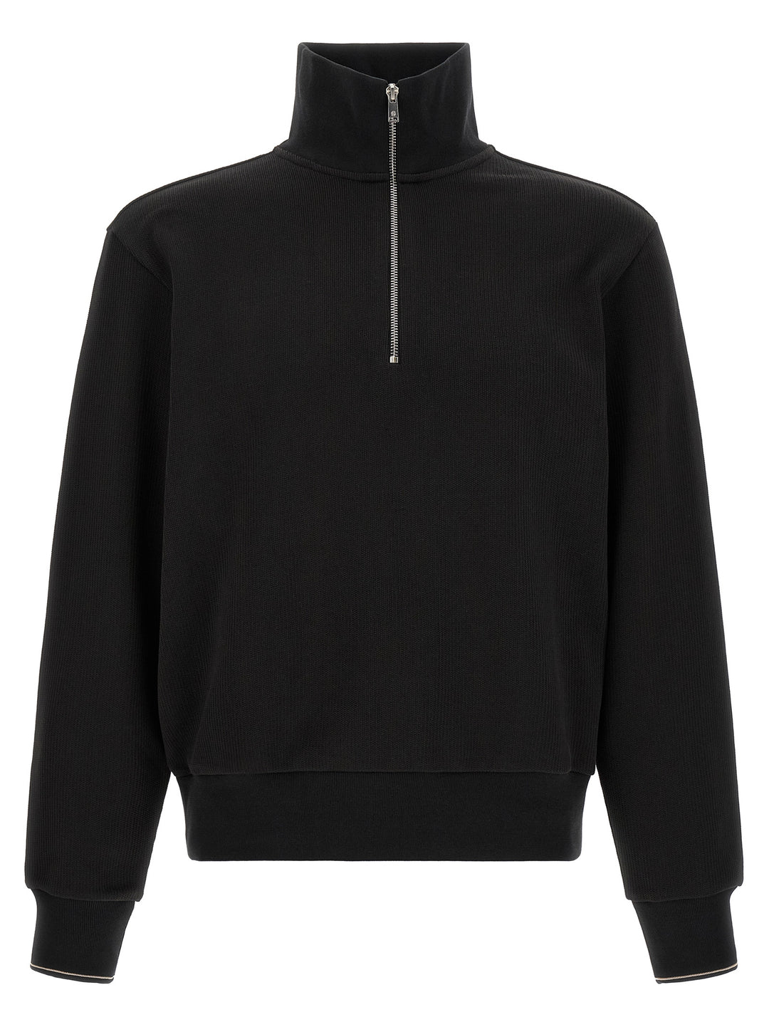 Hugo Boss Cotton  With Half Zip Felpe - Nero | b13ec3dd465f14476c6d79b06e68ad6508140065