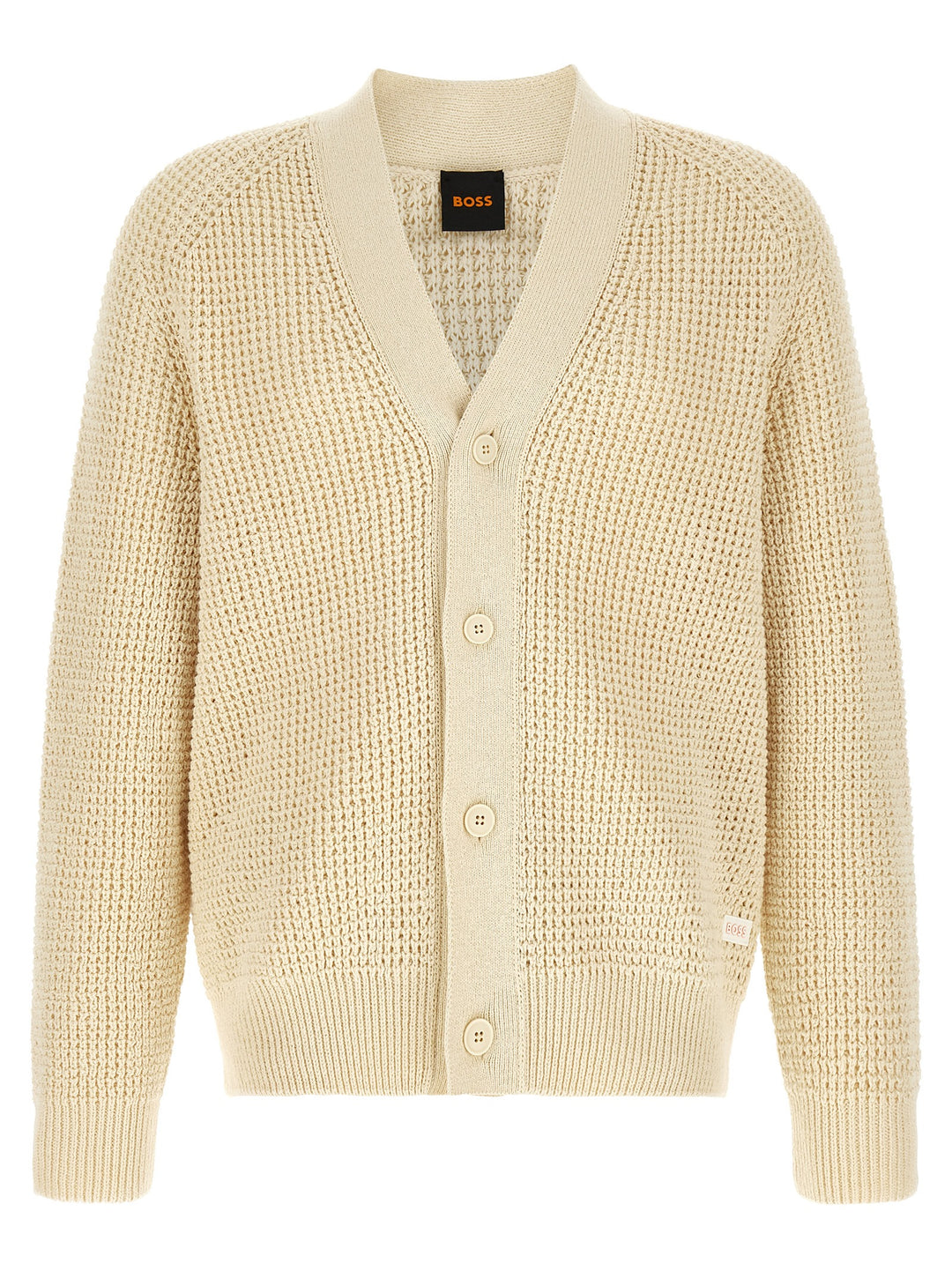 Hugo Boss Honeycomb Cardigan Maglioni - Beige | ce8cbba98fbd583fbcbdc51483777bd98805aaaf