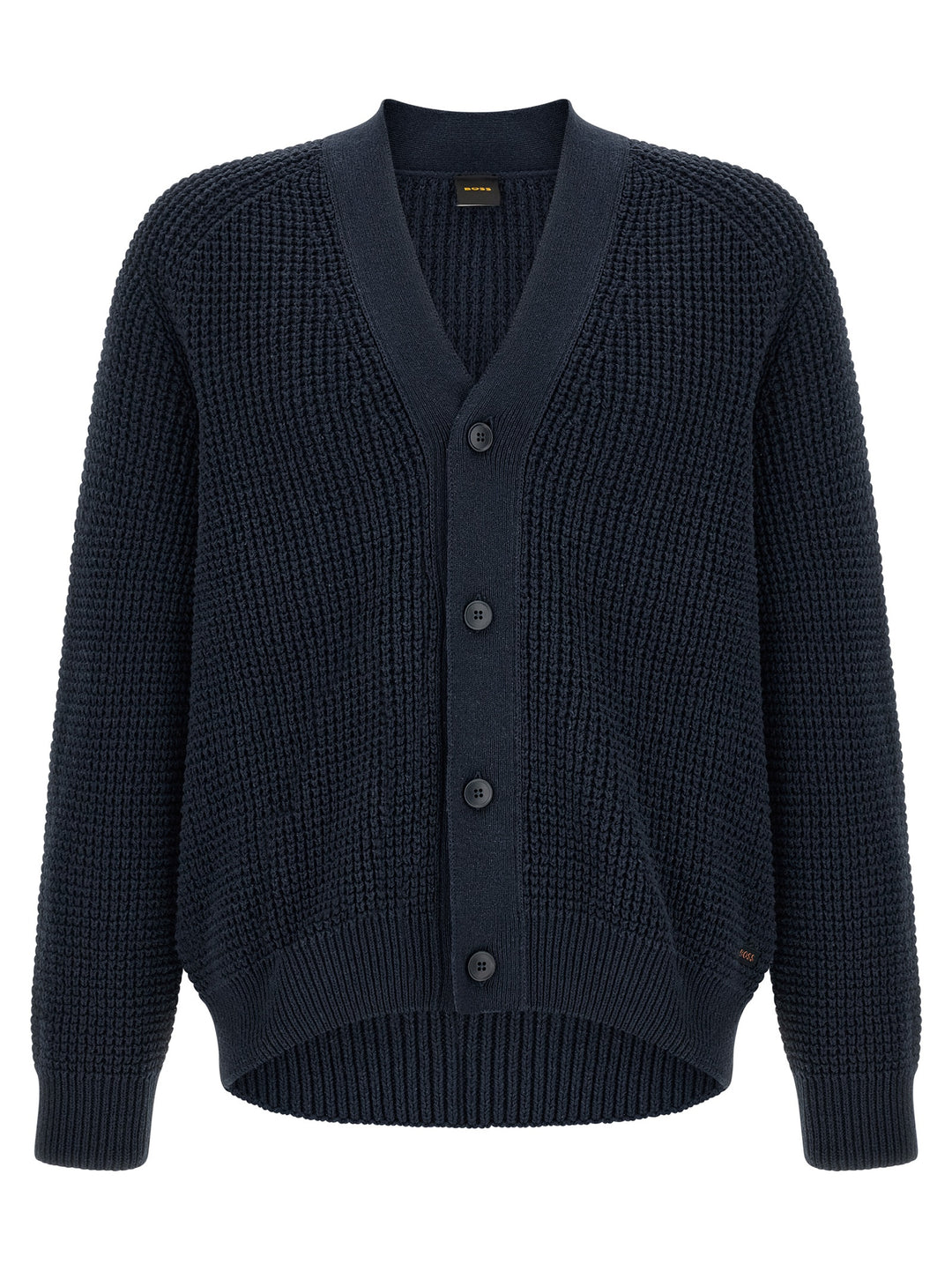 Hugo Boss Honeycomb Cardigan Maglioni - Blu | 65f9d096e5065c6f7d9e8ea3b09879cd5b87cf03