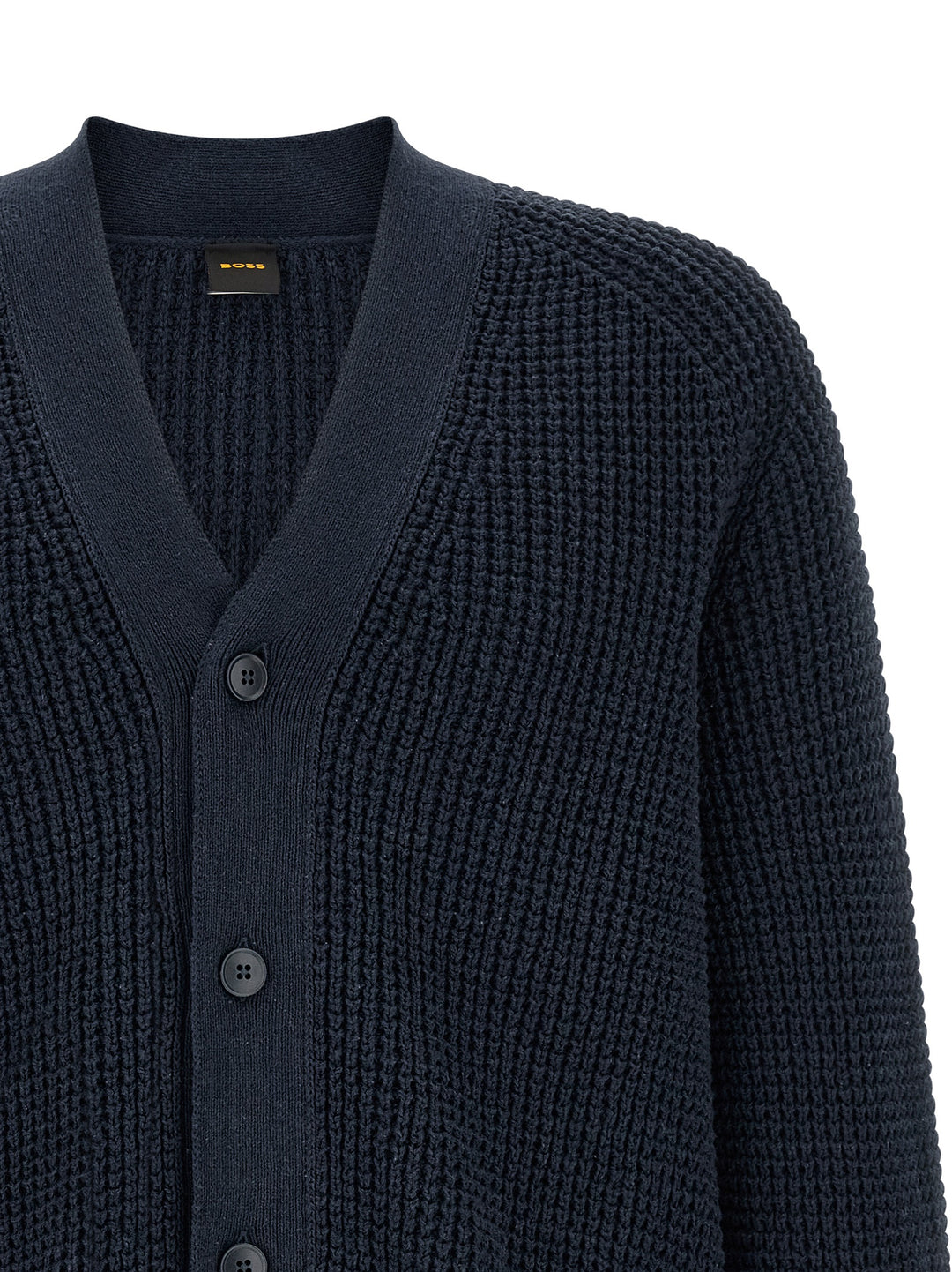 Hugo Boss Honeycomb Cardigan Maglioni - Blu | 3f7b9515bc20da62a37e29201e84d3448c0ea752