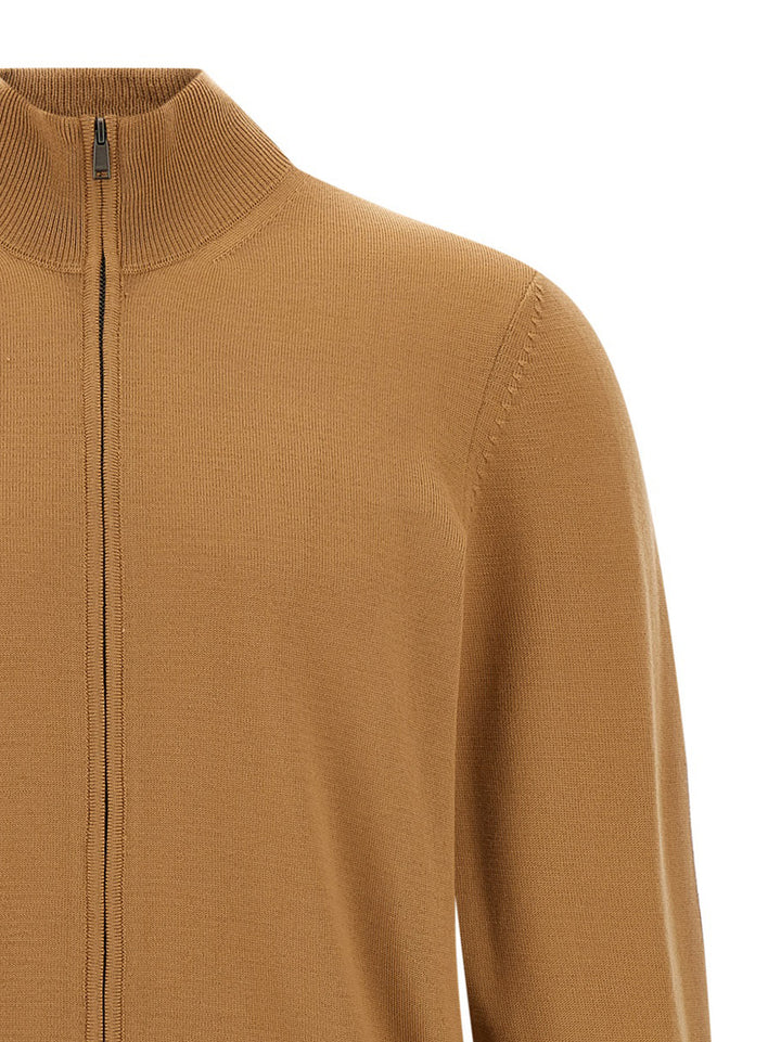 Hugo Boss Shaved Knit Cardigan Maglioni - Marrone | 57d5a1087e395f5a1454ddcf4045a66182b416e7