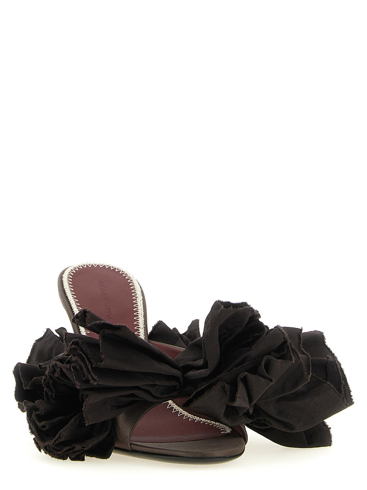 Magda Butrym Mule Flowers Taffeta Sandali - Marrone | bc075e8f563189461ec75d126363e46c81b830e1