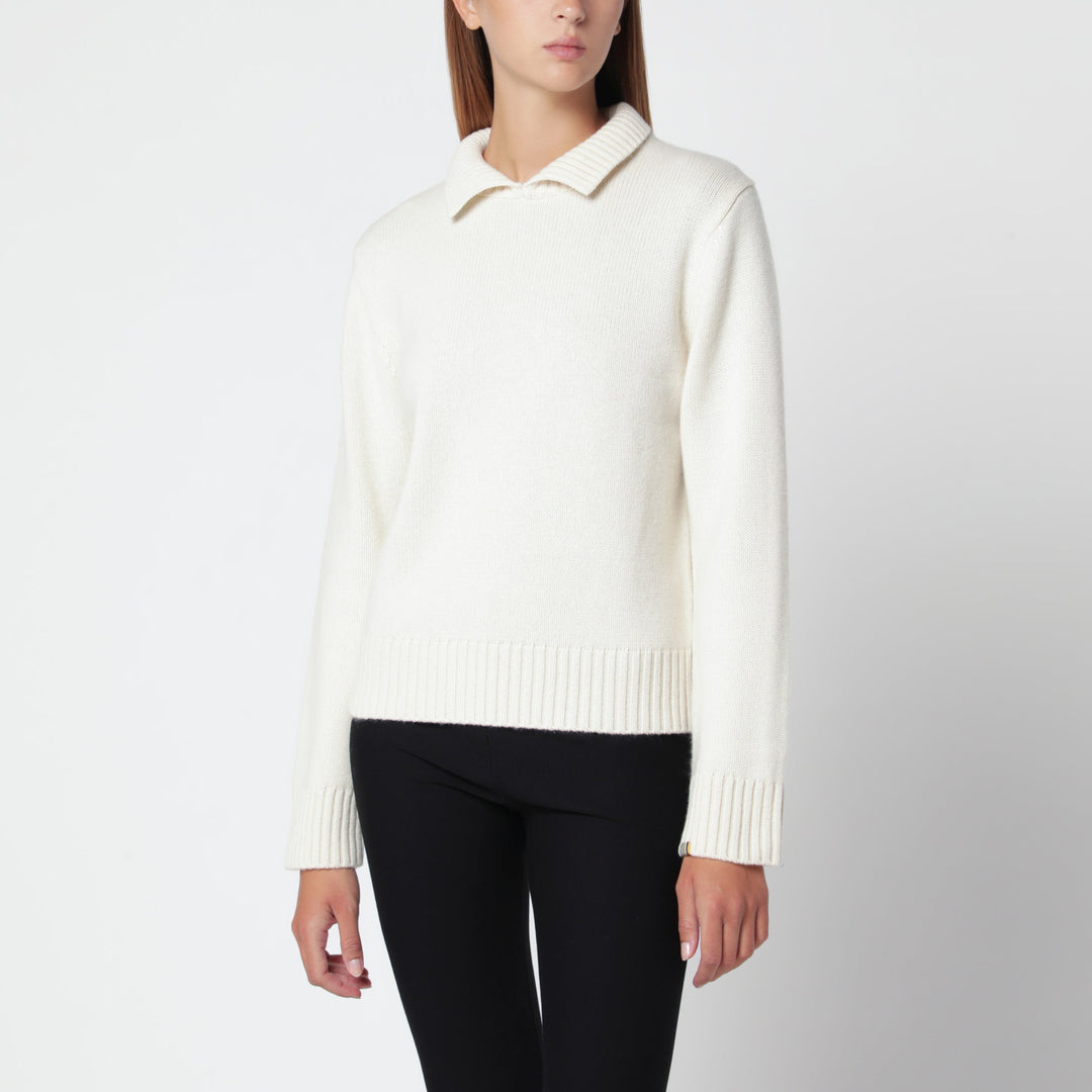 Extreme Cashmere Cremefarbener Kaschmir-Polopullover