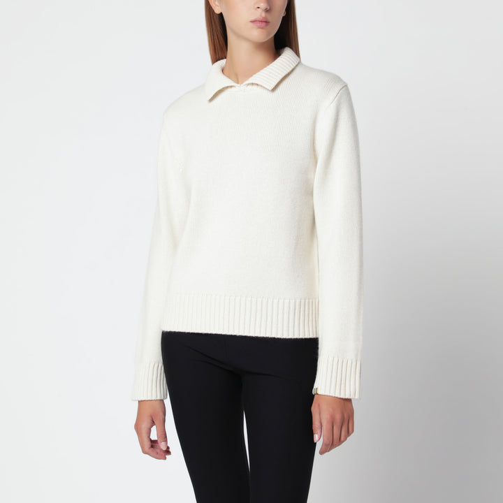 Extreme Cashmere Cremefarbener Kaschmir-Polopullover