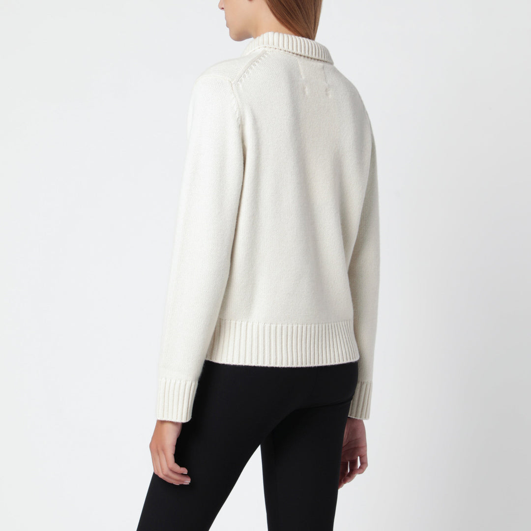 Extreme Cashmere Cremefarbener Kaschmir-Polopullover
