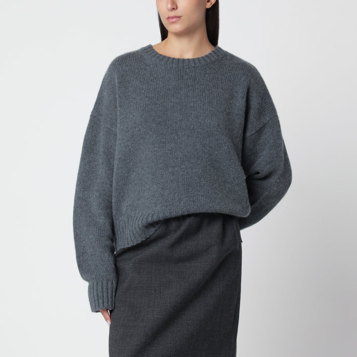 Extreme Cashmere Jersey De Cachemir Gris Con Cuello Redondo