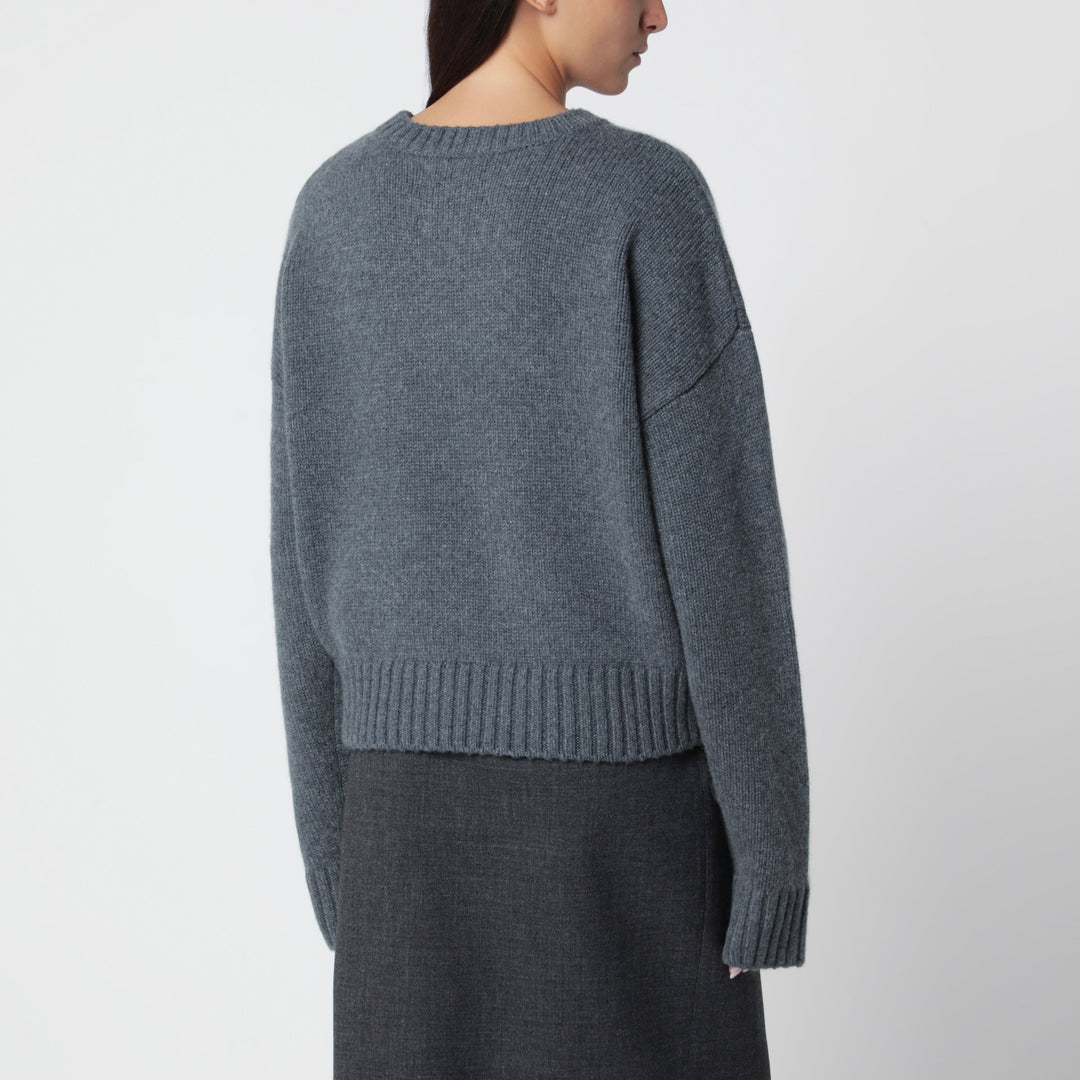 Extreme Cashmere Jersey De Cachemir Gris Con Cuello Redondo