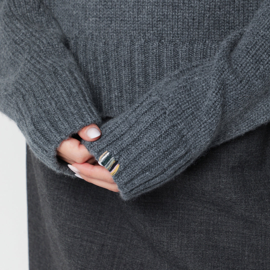 Extreme Cashmere Jersey De Cachemir Gris Con Cuello Redondo