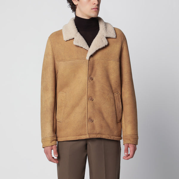 Caramel-Coloured Leather Blazer