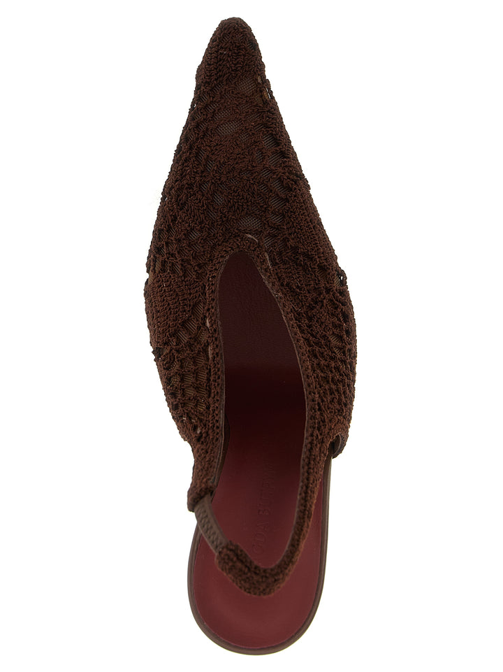 Magda Butrym Crochet Slingback Decollete - Marrone | 778d9ddf2ea68e5f9c8f63e0a94b71f2584464f4