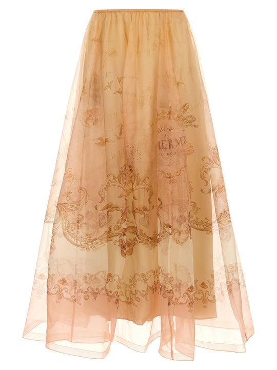Hypnotic Organza Maxi Gonne Beige
