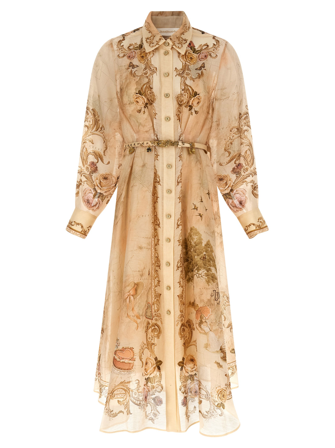 Zimmermann Memento Buttoned Midi Abiti - Beige | 136fcdfc45c67855dfa545634d80702eb7743632