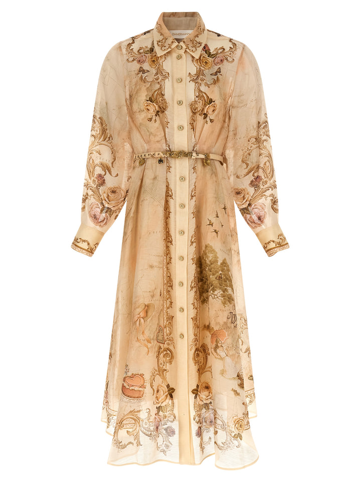 Zimmermann Memento Buttoned Midi Abiti - Beige | 136fcdfc45c67855dfa545634d80702eb7743632