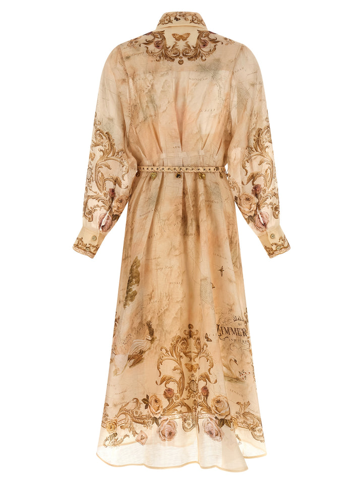 Zimmermann Memento Buttoned Midi Abiti - Beige | 85a207f360912c5a5fddf2be9392f6eac0966127