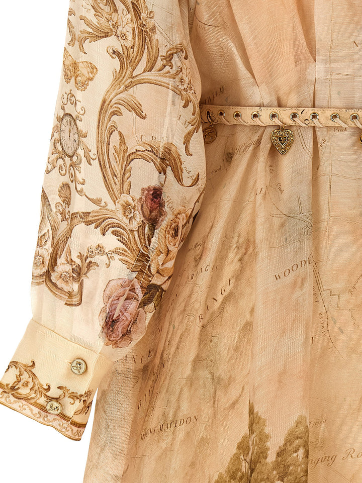 Zimmermann Memento Buttoned Midi Abiti - Beige | cab43403c0047e89a606eb3b097f593984631f9d