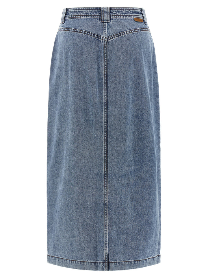 Zimmermann Denim Pencil Gonne - Celeste | 4dcaa359d4555b31bb4f822c6abdb65b722f6d46