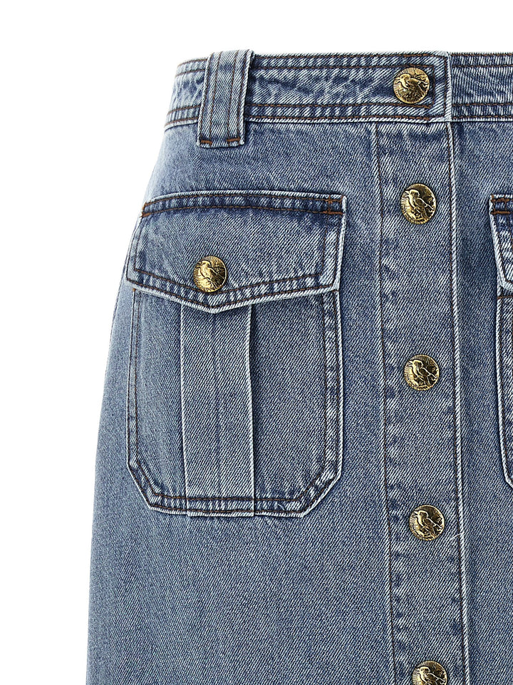 Zimmermann Denim Pencil Gonne - Celeste | b59cb47775b7ce3a8cfe862ff68acec9d938649f