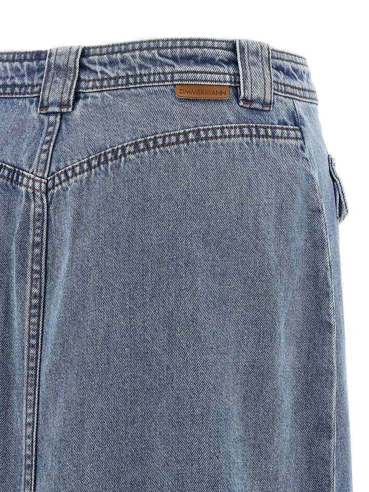 Zimmermann Denim Pencil Gonne - Celeste | af2b7d5eccb8f80c2acc5cec54b45bb7e529876a